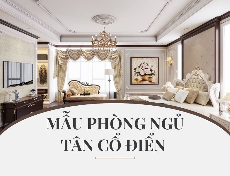 Rèm cửa Để phòng ngủ trở nên lãng mạn, rèm cửa thường là sản phẩm “must – have”. Rèm cửa tân cổ điển thường mang màu sắc hoàng gia: trắng, nâu, nâu vàng, xám,… được thiết kế bằng những đường vòm lớn, hoa văn trang nhã, tinh tế.