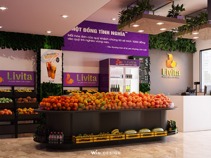 Thiết kế chuỗi cửa hàng hoa quả Livita