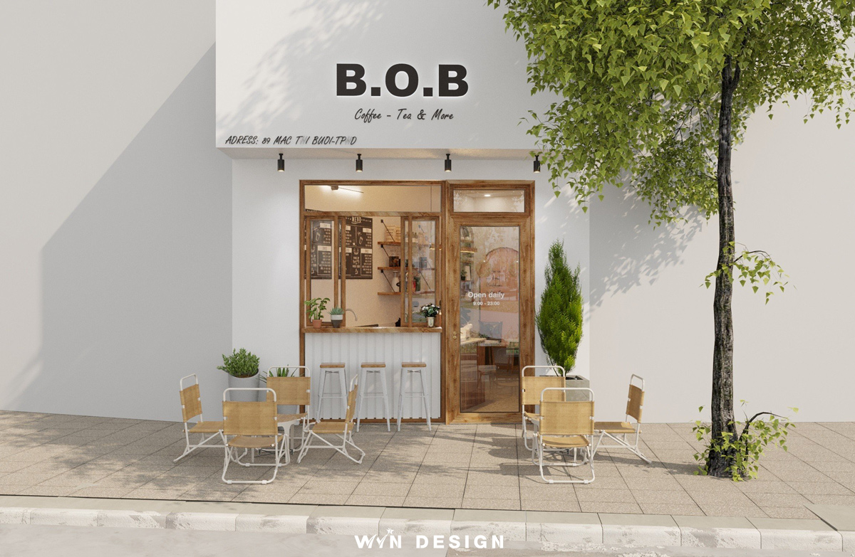 Thiết kế nội thất quán cafe B.O.B – Mr.B tại Hải Dương