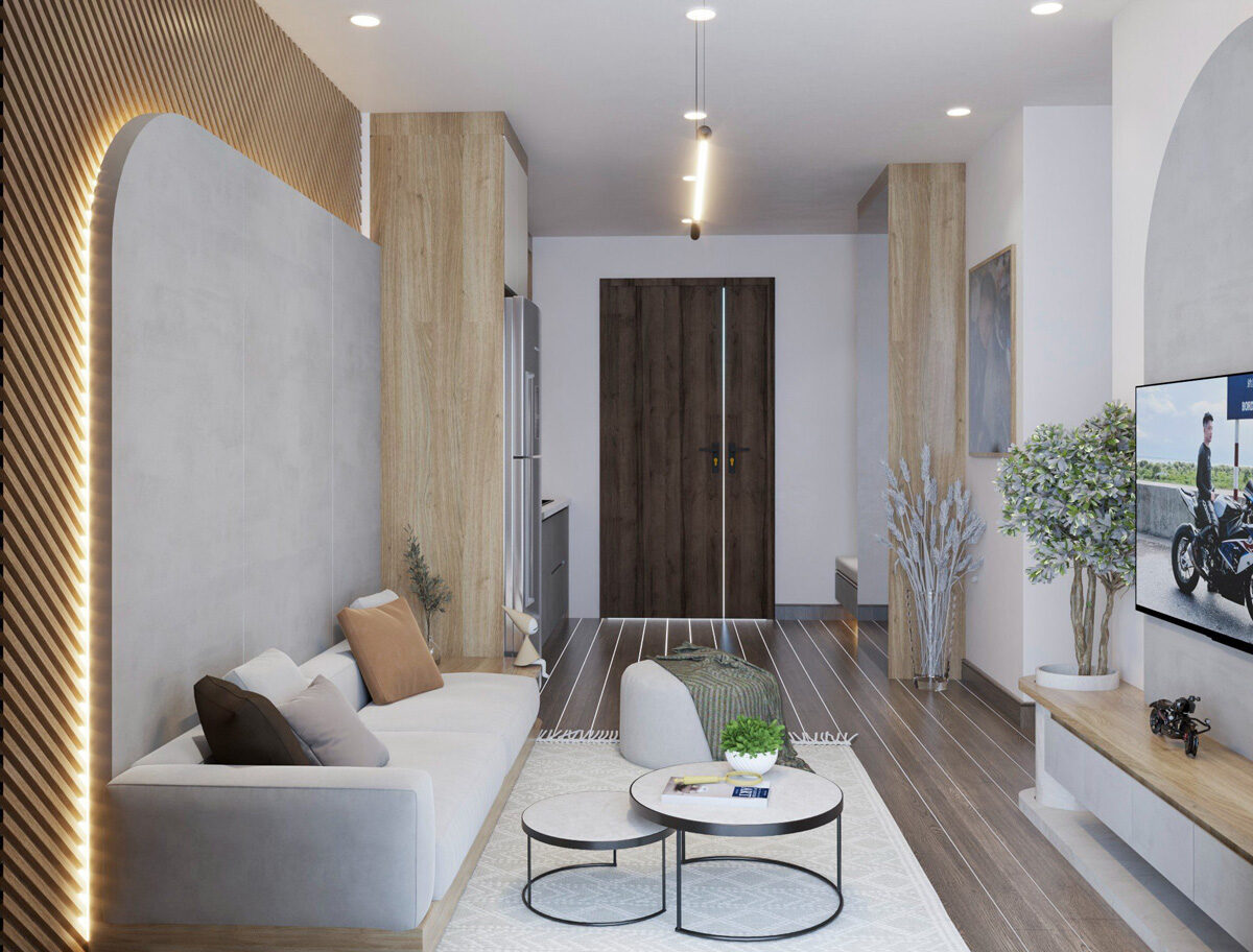 Nội thất chung cư 2 phòng ngủ LightHouse Ecorivers Hải Dương | 59m2