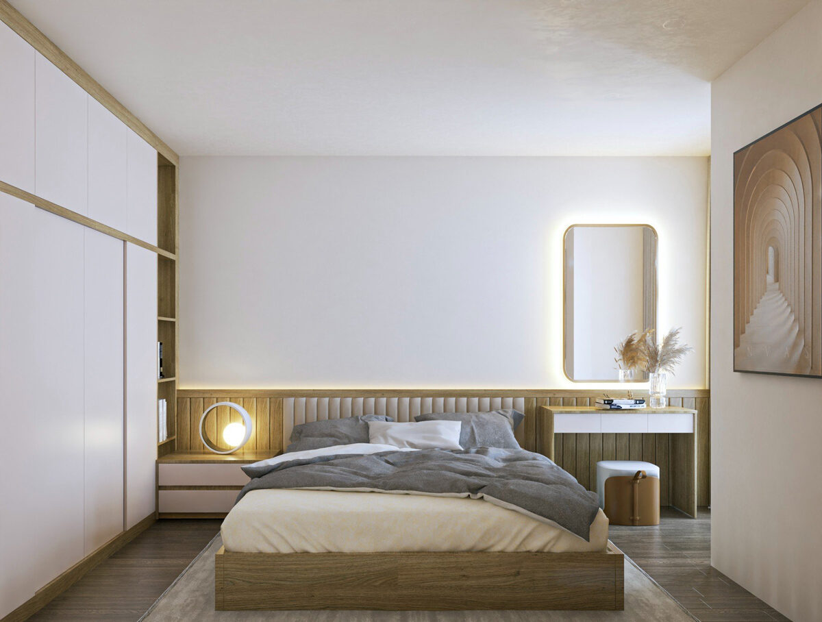 Nội thất chung cư 2 phòng ngủ LightHouse Ecorivers Hải Dương | 59m2