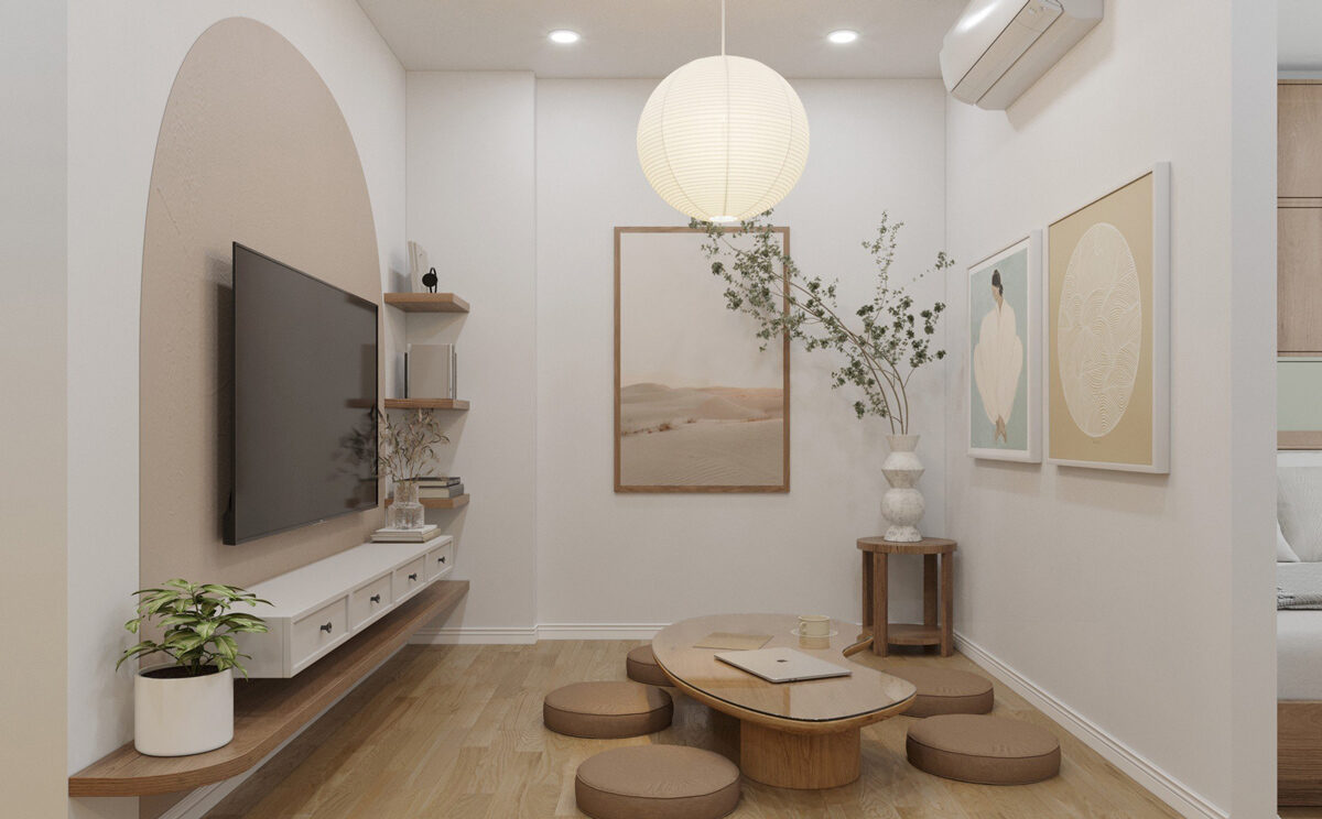 Thiết kế căn hộ studio 32m2 - Mrs.Quyên | LightHouse Ecorivers Hải Dương